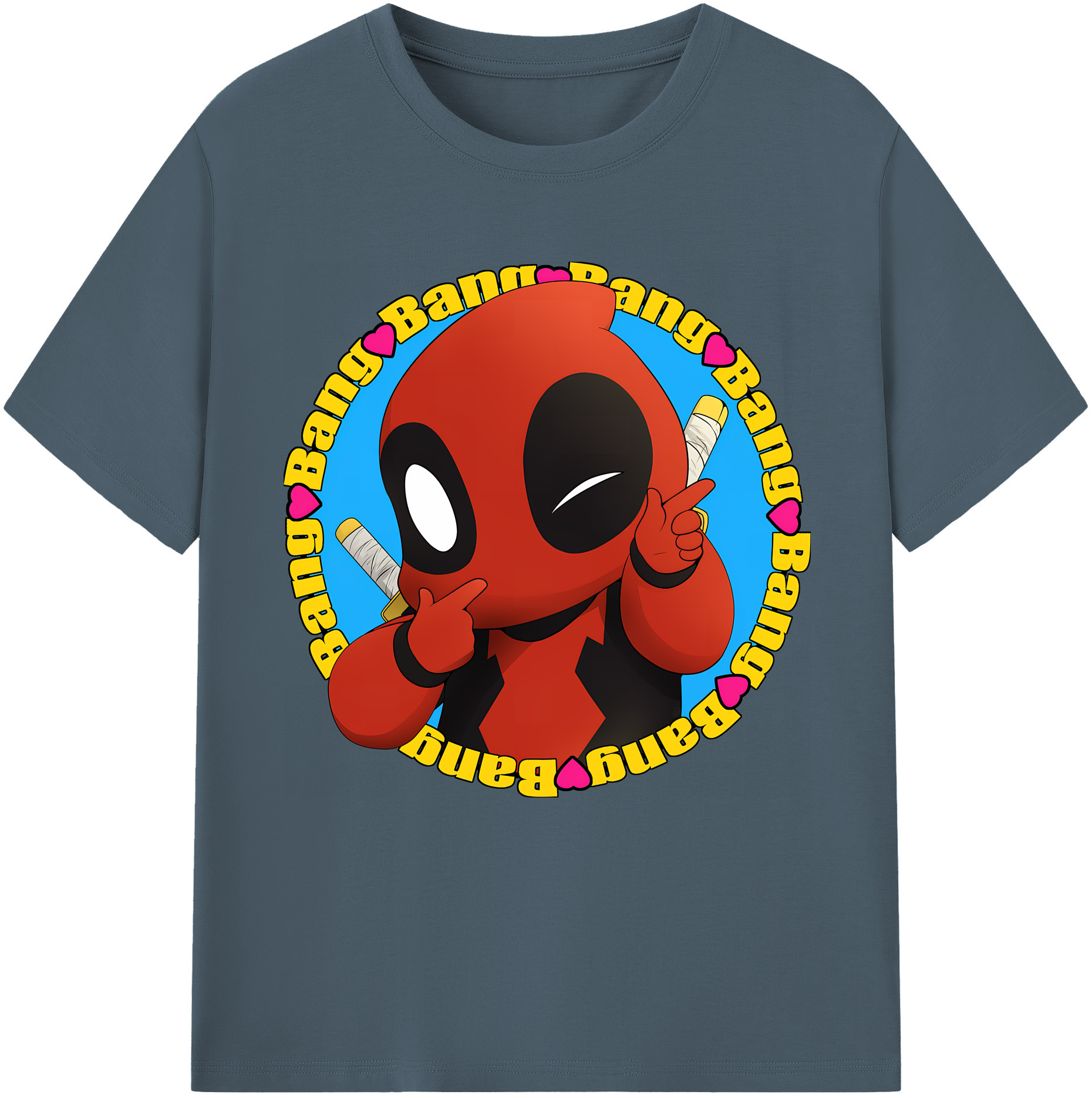 （画像用） Deadpool デッドプール 綿100％半袖Tシャツ（フロントプリント）